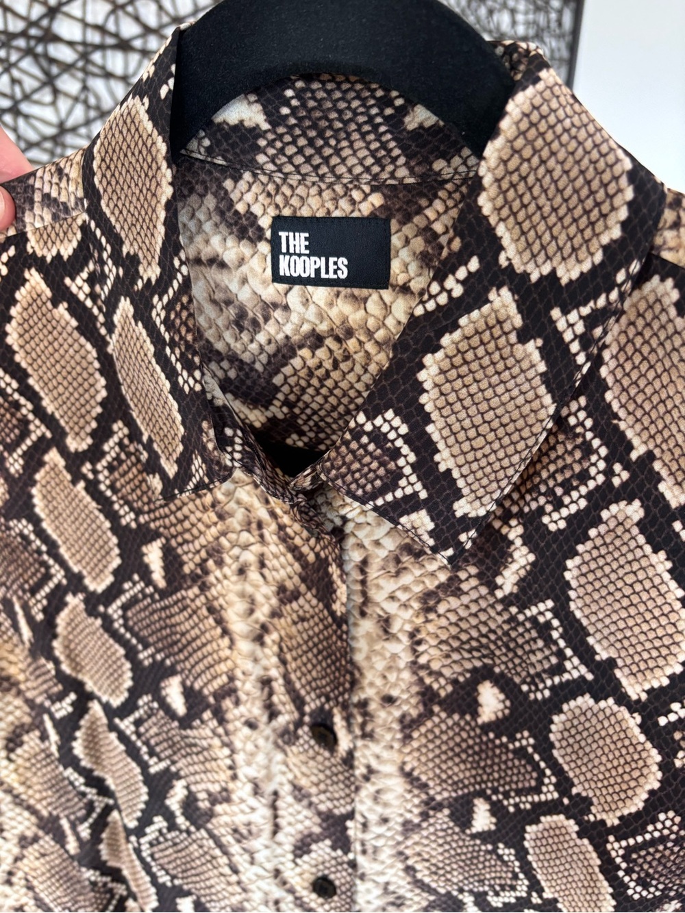 THE KOOPLES French Luxury 100% Silk Python Print Button Front Blouse NWT Size M - Picture 10 of 16